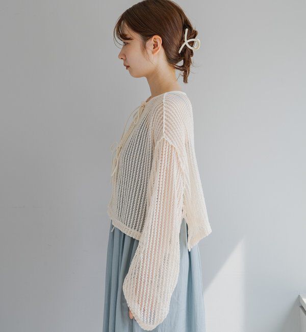  「【WEB限定/2サイズ展開】カットレースカーディガン」|Tシャツ・カットソー|