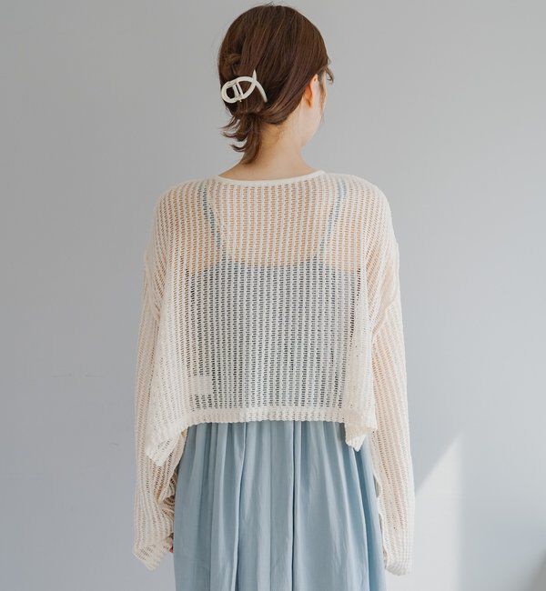  「【WEB限定/2サイズ展開】カットレースカーディガン」|Tシャツ・カットソー|