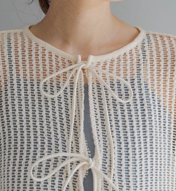  「【WEB限定/2サイズ展開】カットレースカーディガン」|Tシャツ・カットソー|