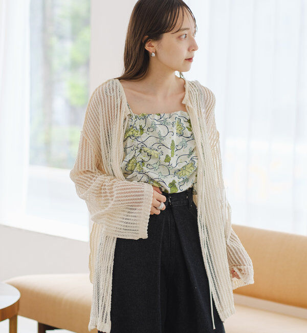  「【WEB限定/2サイズ展開】カットレースカーディガン」|Tシャツ・カットソー|