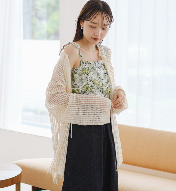  「【WEB限定/2サイズ展開】カットレースカーディガン」|Tシャツ・カットソー|