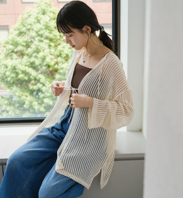  「【WEB限定/2サイズ展開】カットレースカーディガン」|Tシャツ・カットソー|