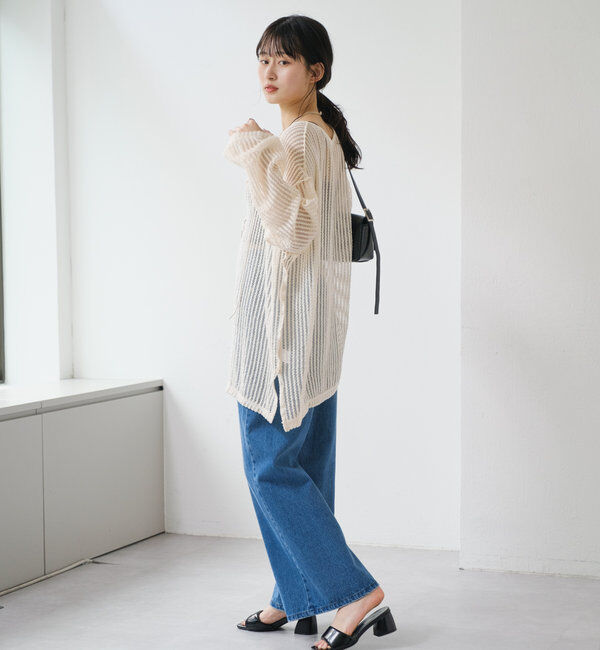  「【WEB限定/2サイズ展開】カットレースカーディガン」|Tシャツ・カットソー|