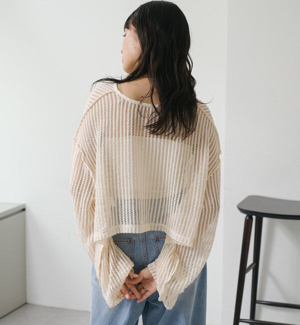  「【WEB限定/2サイズ展開】カットレースカーディガン」|Tシャツ・カットソー|