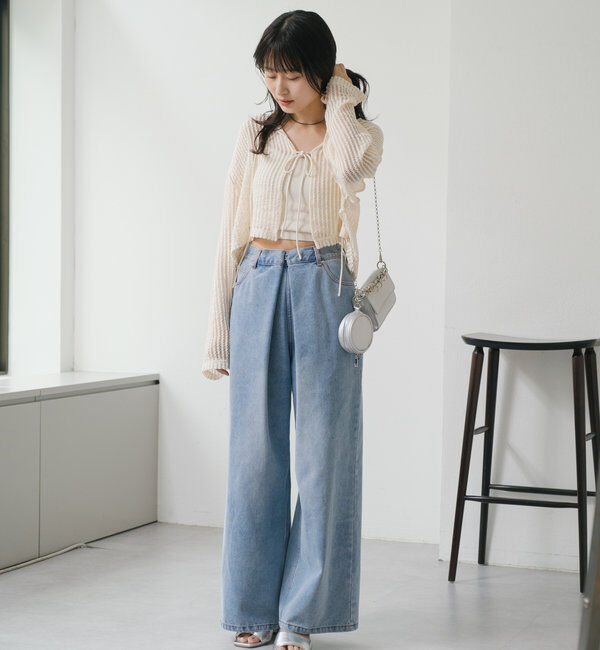  「【WEB限定/2サイズ展開】カットレースカーディガン」|Tシャツ・カットソー|