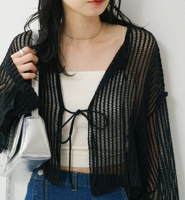  「【WEB限定/2サイズ展開】カットレースカーディガン」|Tシャツ・カットソー|