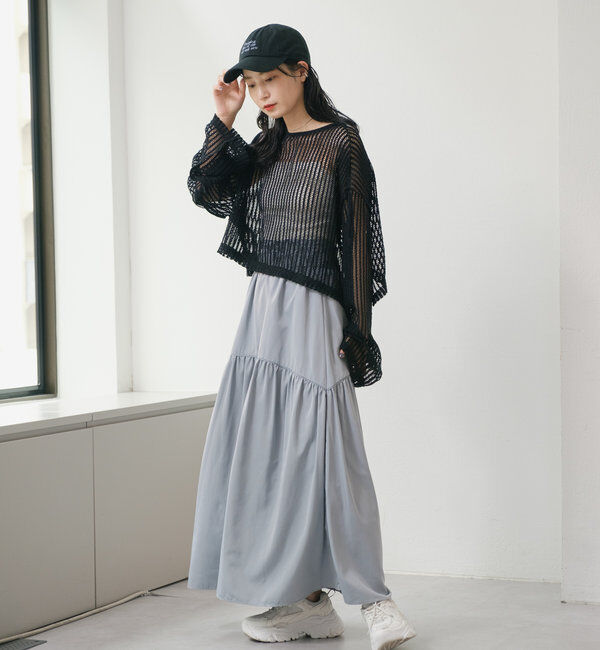  「【WEB限定/2サイズ展開】カットレースカーディガン」|Tシャツ・カットソー|