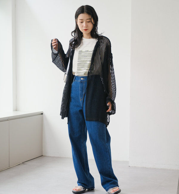  「【WEB限定/2サイズ展開】カットレースカーディガン」|Tシャツ・カットソー|