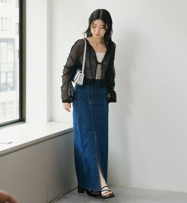  「【WEB限定/2サイズ展開】カットレースカーディガン」|Tシャツ・カットソー|