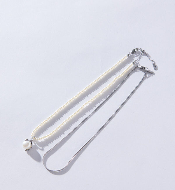  「【GOLDY(ゴールディ)】2連パールネックレス」|ブローチ・コサージュ|シルバー