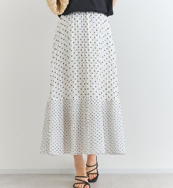  「シフォンドットプリントプリーツスカート」|スカート|