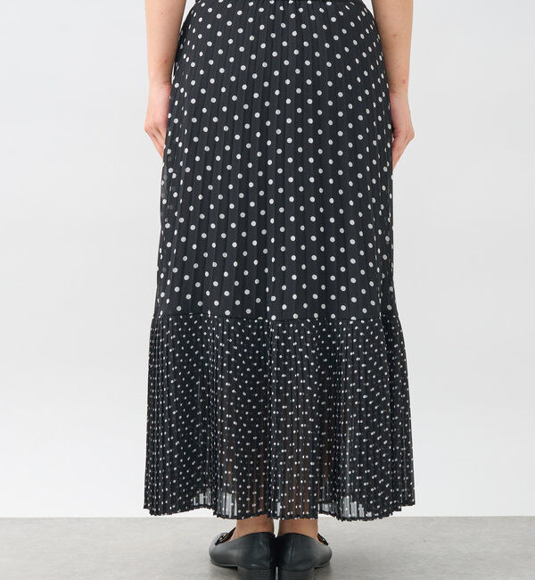  「シフォンドットプリントプリーツスカート」|スカート|