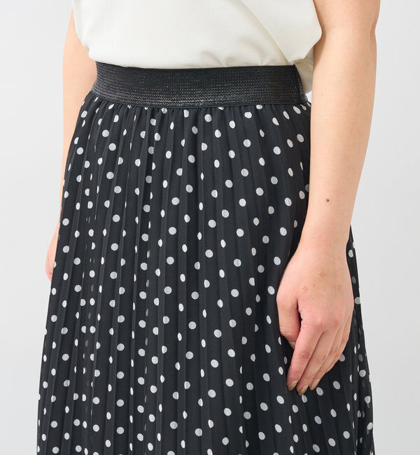  「シフォンドットプリントプリーツスカート」|スカート|