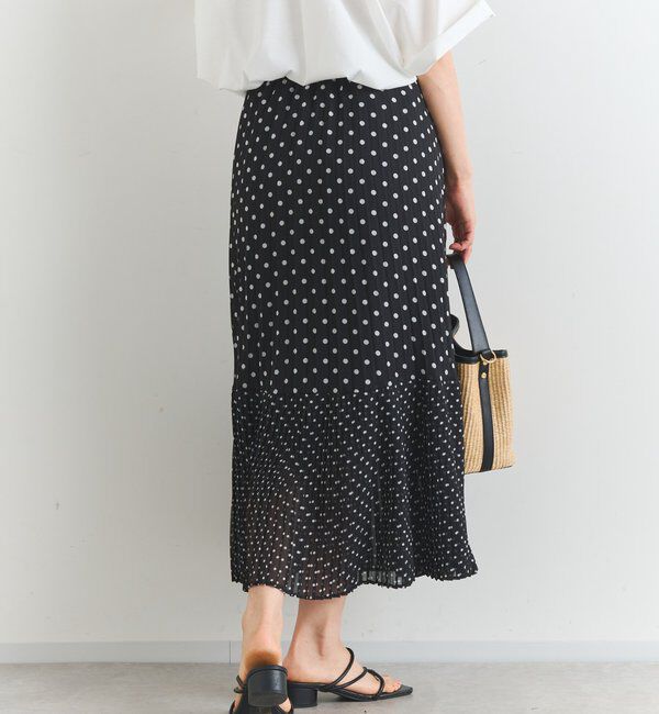  「シフォンドットプリントプリーツスカート」|スカート|