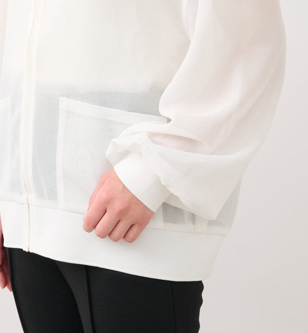  「《羽織るだけでこなれ感》変わり織メッシュフードブルゾン」|その他|