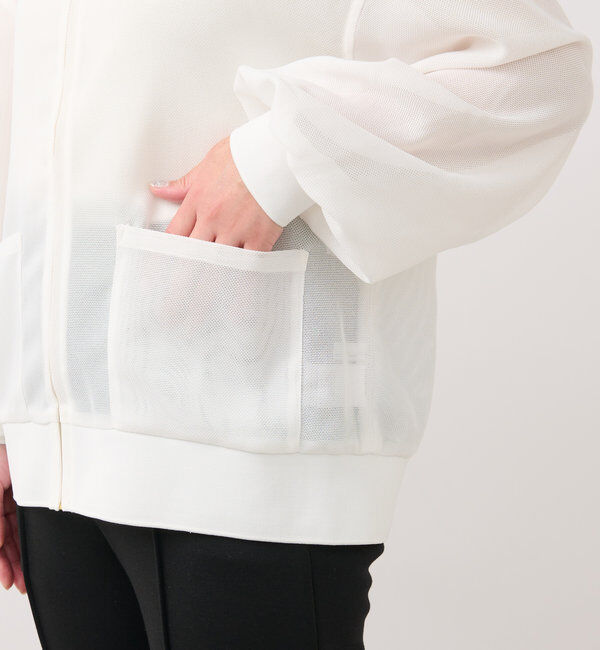  「《羽織るだけでこなれ感》変わり織メッシュフードブルゾン」|その他|