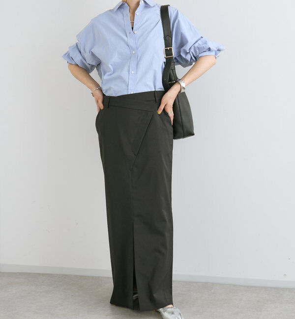  「【さり気ない存在感】ラップスラックススカート」|スカート|