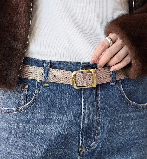  「【MONN.:.(モン)】SHIHOコラボ型押しベルト」|ベルト|