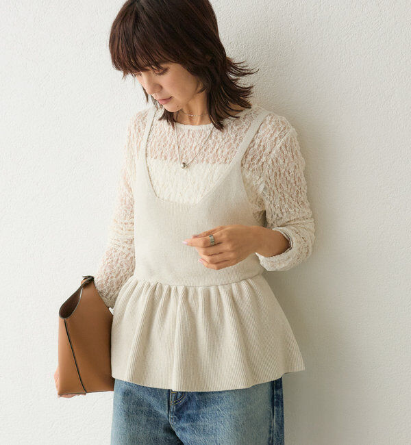  「【コーデのポイントに】ペプラムニットキャミ」|ニット・セーター|