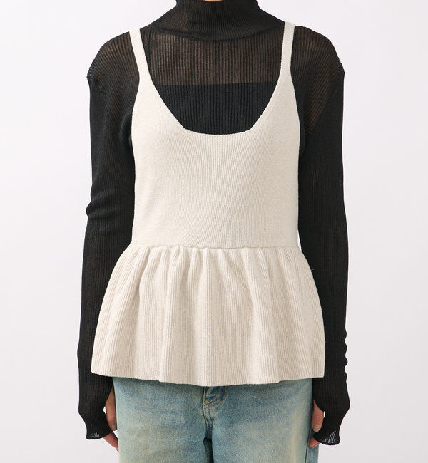  「【コーデのポイントに】ペプラムニットキャミ」|ニット・セーター|