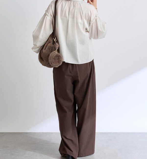  「【着映え】ストライプギャザーブラウス」|シャツ・ブラウス|