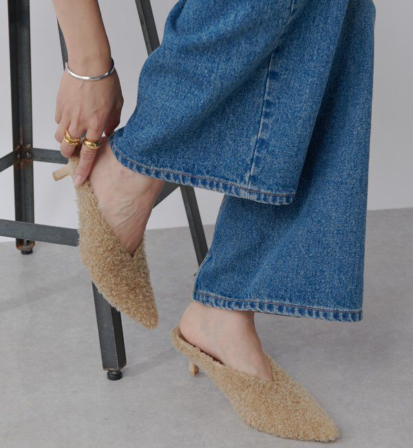  「【シーズンムードを高める】ボアミュール」|パンプス|