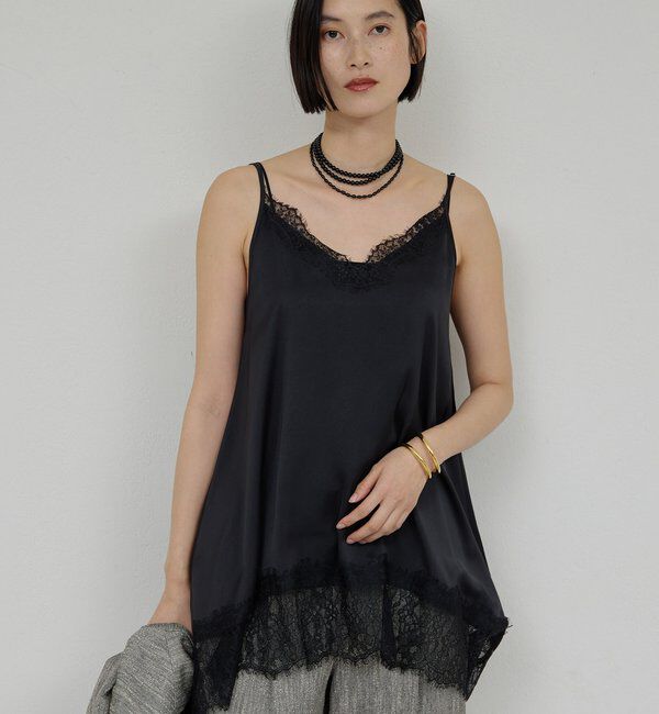 「レースキャミチュニック」|シャツ・ブラウス|ブラック