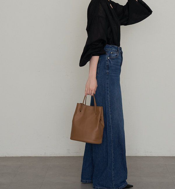  「レザー巾着バケットバッグ」|ショルダー・メッセンジャー|