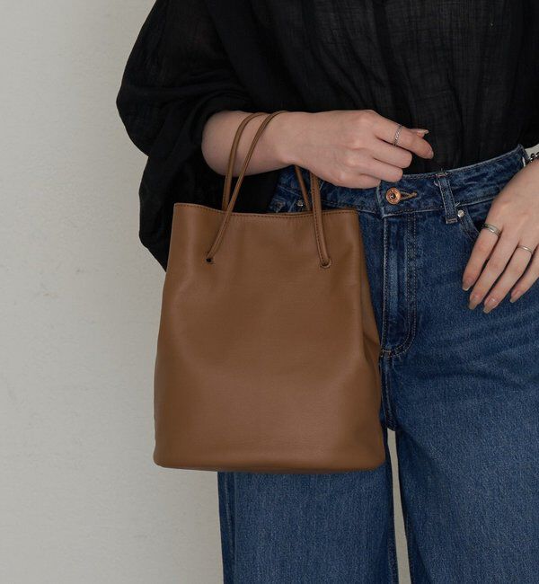  「レザー巾着バケットバッグ」|ショルダー・メッセンジャー|