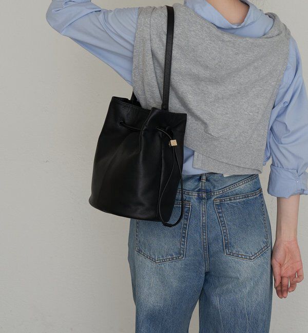  「レザー巾着バケットバッグ」|ショルダー・メッセンジャー|