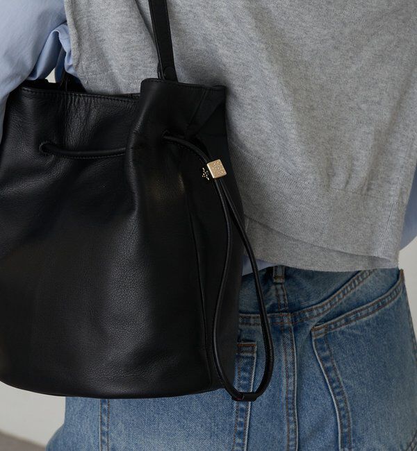 「レザー巾着バケットバッグ」|ショルダー・メッセンジャー|