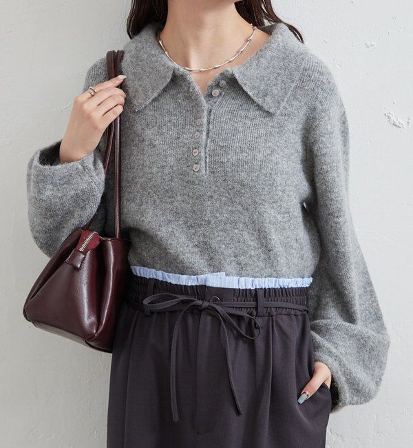  「【本日限定価格】襟付きロングスリーブニット」|ニット・セーター|
