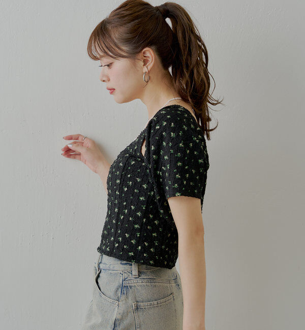  「【SET ITEM】フラワーボレロ+タンクセット」|Tシャツ・カットソー|