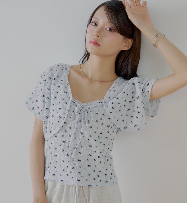  「【SET ITEM】フラワーボレロ+タンクセット」|Tシャツ・カットソー|