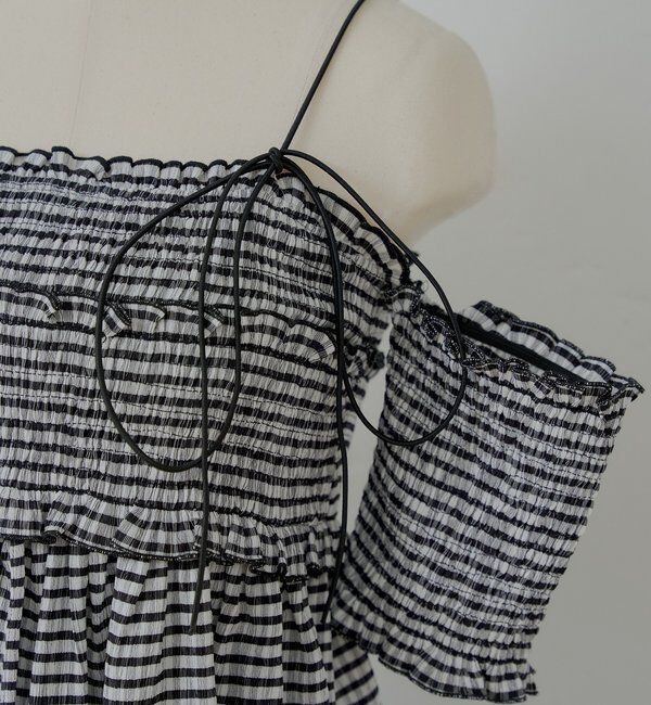  「【水着】シャーリングオフショル3点セット」|ビキニ|