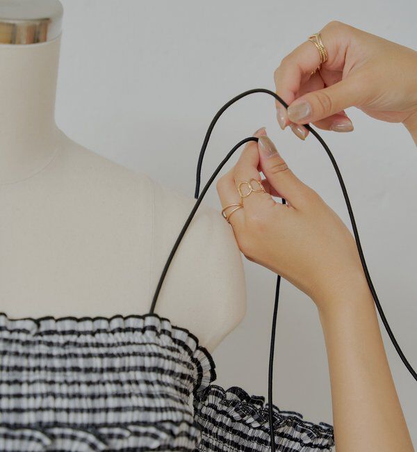  「【水着】シャーリングオフショル3点セット」|ビキニ|