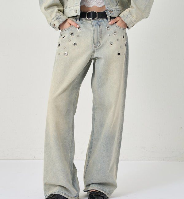  「EYELET LOW RISE DENIM /アイレットローライズデニム」|デニム|