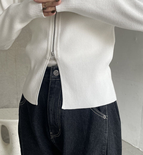  「2WAYジップニット」|ニット・セーター|