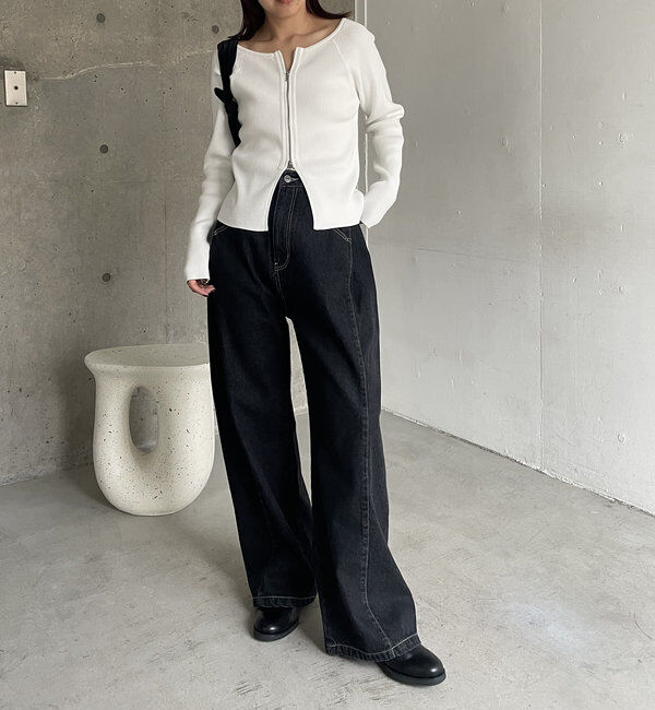  「2WAYジップニット」|ニット・セーター|