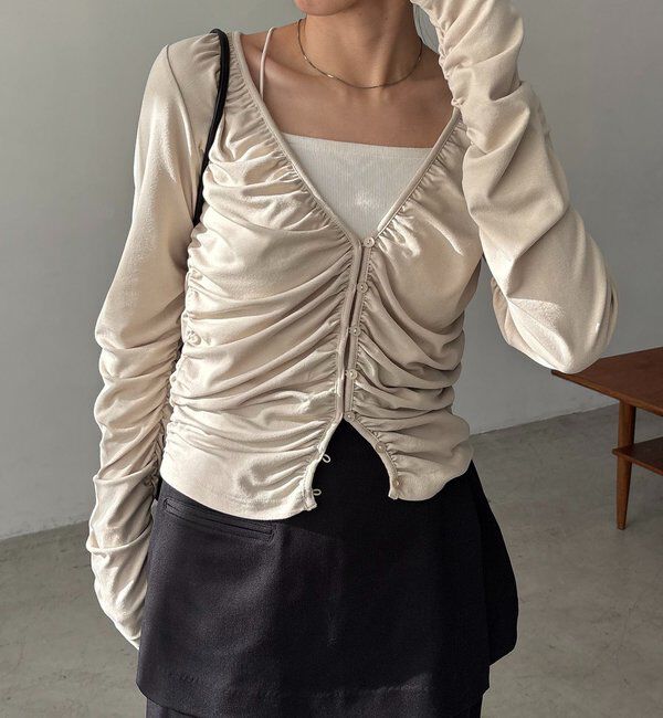  「パイピングドレープカーディガン」|Tシャツ・カットソー|ベージュ