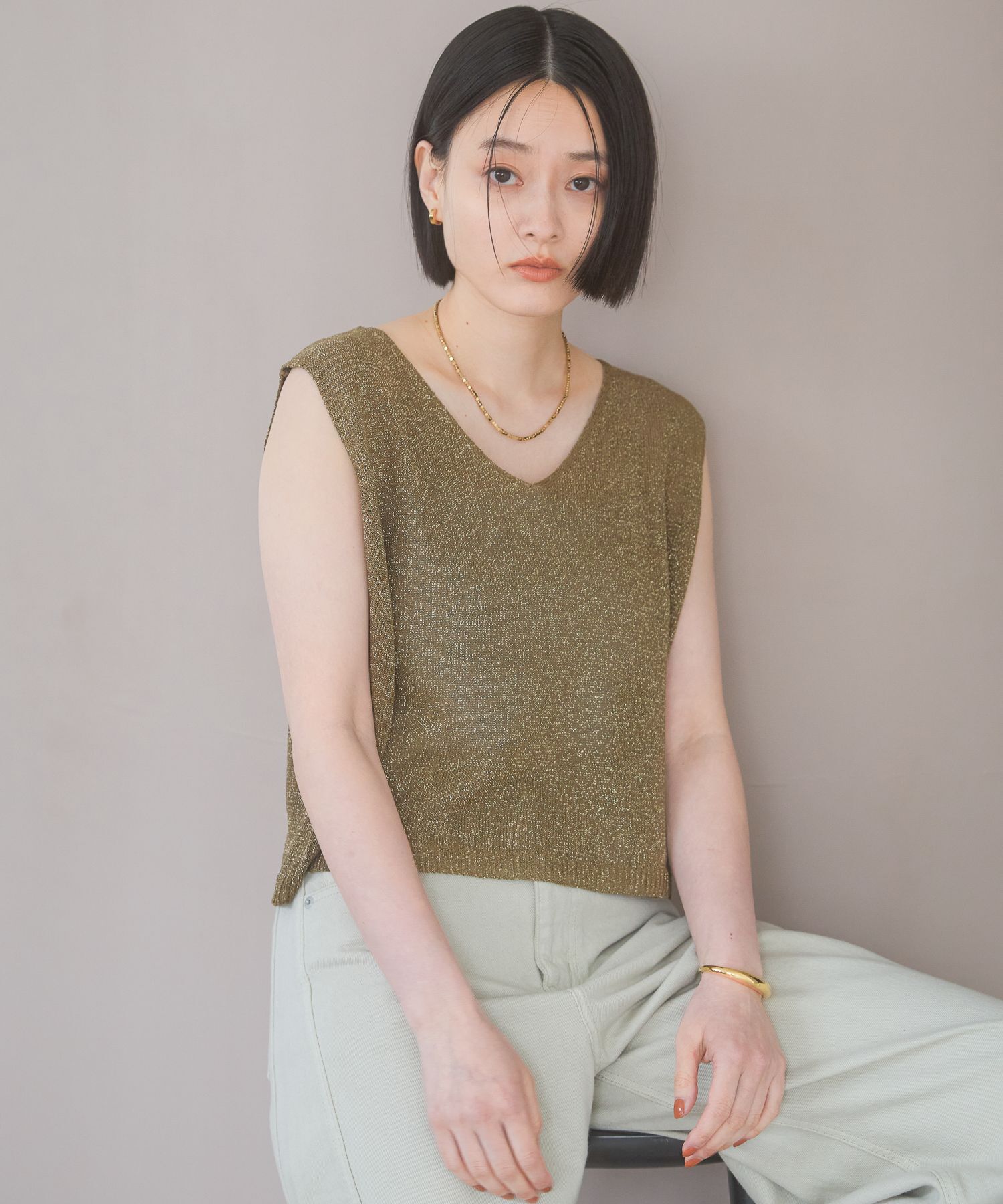 A part by 「ラメニットノースリーブ」|ニット・セーター|