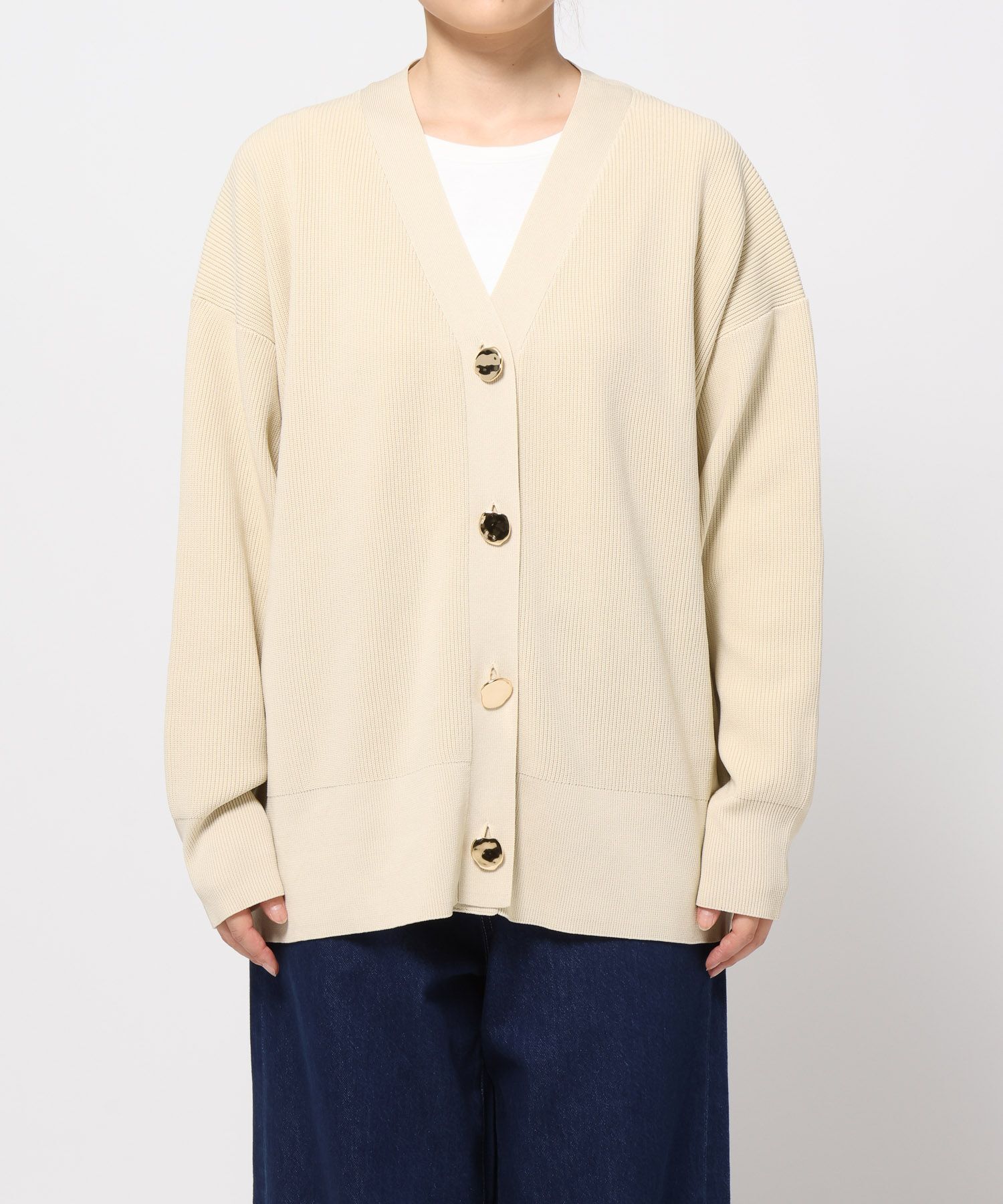 LOWRYS FARM「デコボタンＢＩＧＶカーディガン」|ニット・セーター|