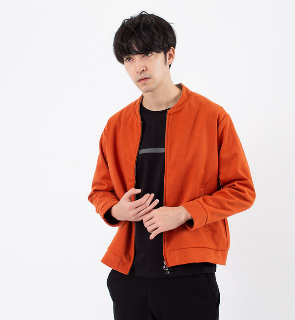 ABAHOUSE「ストレッチメルトン イージー ブルゾン」|ブルゾン・スタジャン|オレンジ