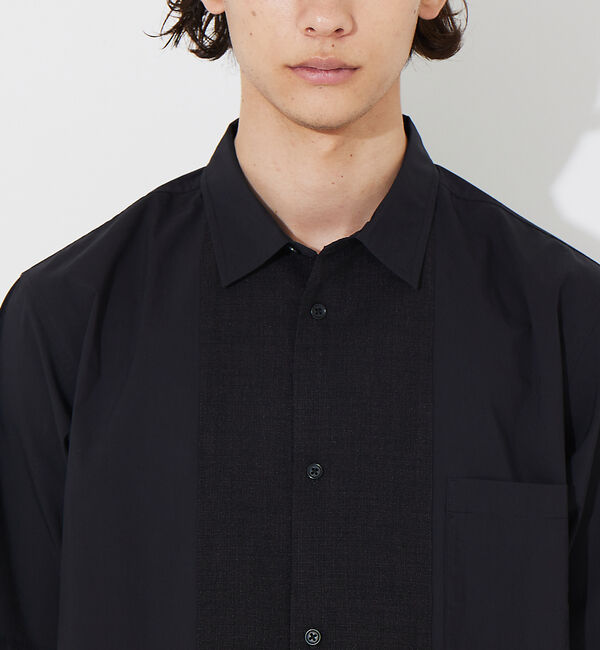 ABAHOUSE「タイプライター 切替 コンビ 半袖シャツ」|シャツ・ブラウス|