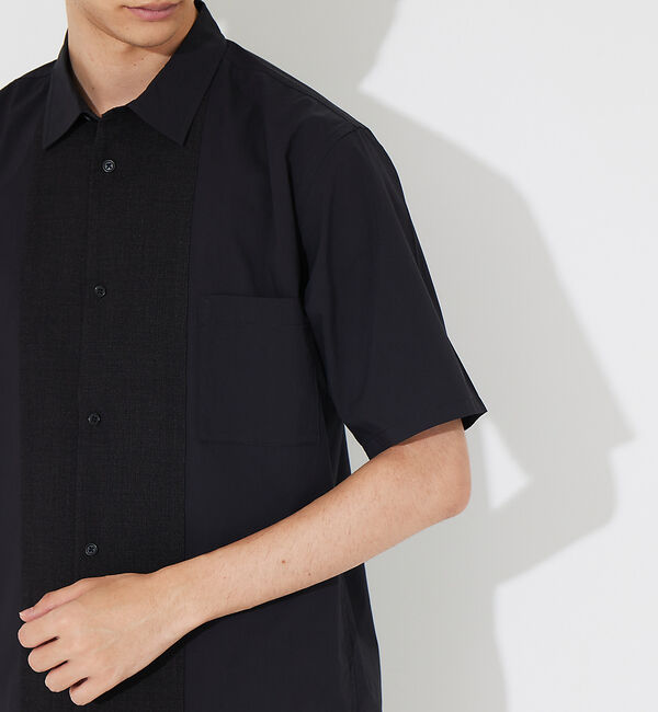 ABAHOUSE「タイプライター 切替 コンビ 半袖シャツ」|シャツ・ブラウス|