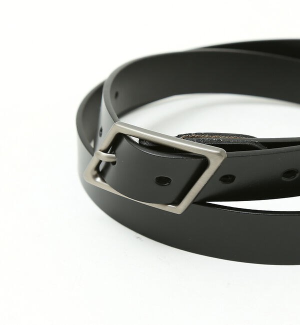 ABAHOUSE「OILED LEATHER BLACK NARROW BELT」|ベルト|