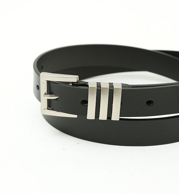 ABAHOUSE「OILED LEATHER BLACK NARROW BELT」|ベルト|