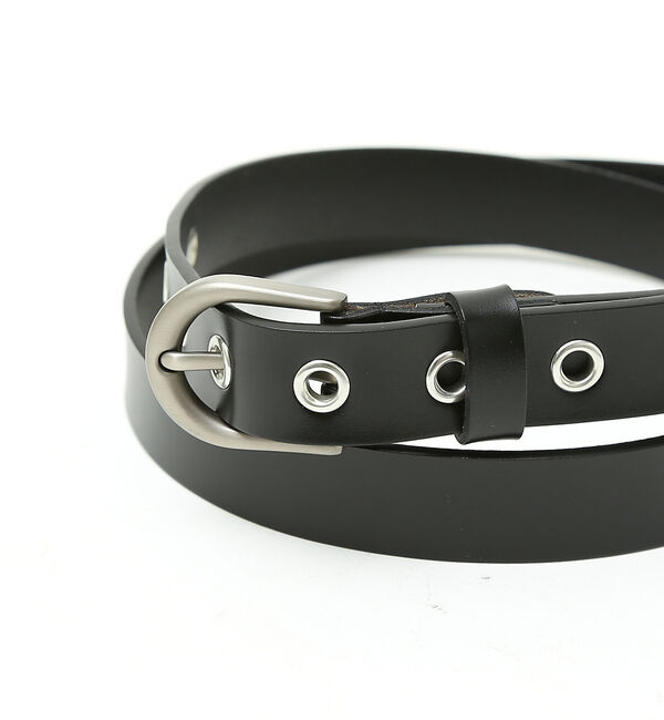 ABAHOUSE「OILED LEATHER BLACK NARROW BELT」|ベルト|