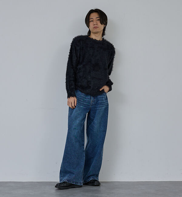 ABAHOUSE「【AH ABAHOUSE】ロングシャギー クルーネックニット」|ニット・セーター|