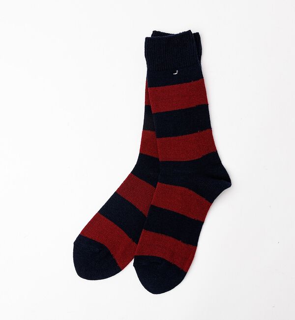 ABAHOUSE「【ANONYMOUSISM/アノニマスイズム】Wool Cashmere Str」|ソックス|ネイビー